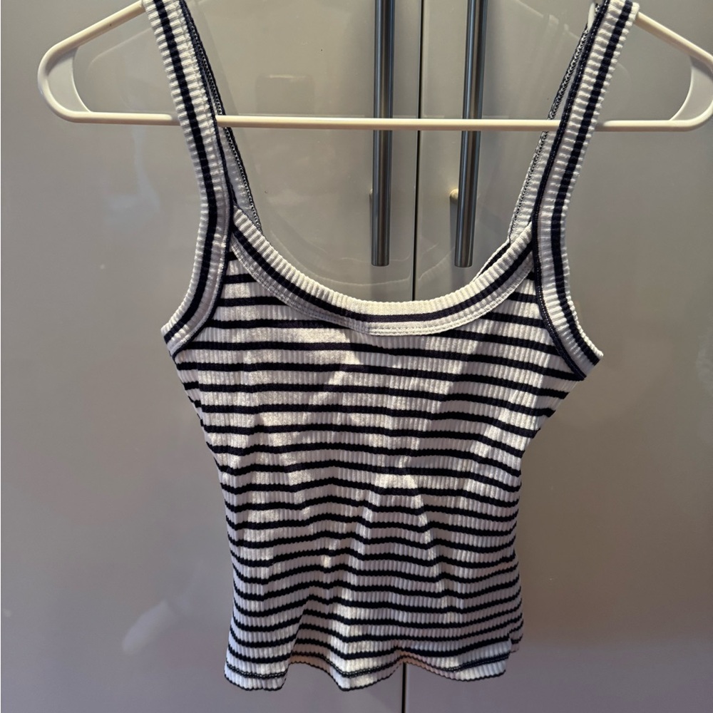 SUPRE Navy and White Striped tank top